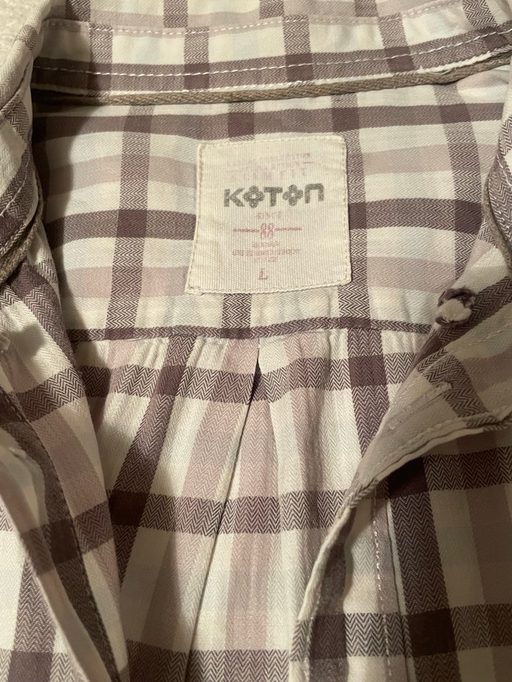 Erkek Bej Kareli Uzun Kollu Gömlek - Görsel 2