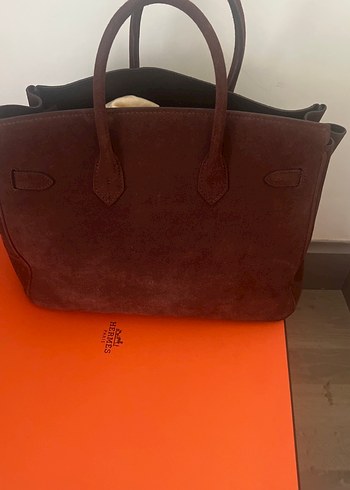 Beden Hermes Kahverengi Süet Tokalı Kadın Çanta