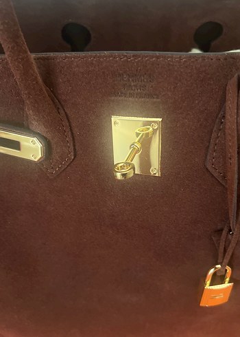Hermes Hermes Kahverengi Süet Tokalı Kadın Çanta