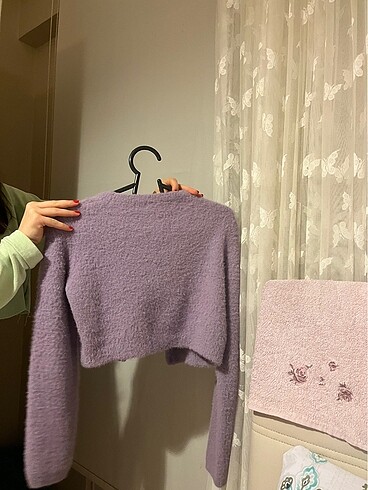 diğer Beden Peluş hırka crop