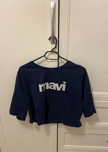 Mavi Kadın Kısa Kollu Crop Top