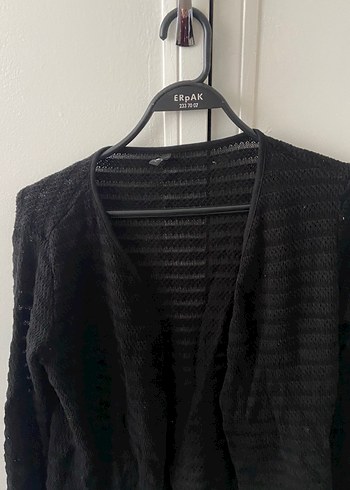 Siyah Örgü Kadın Hırka - Görsel 2