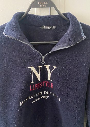 Yarım Fermuarlı Lacivert Kadın Sweatshirt - Görsel 2