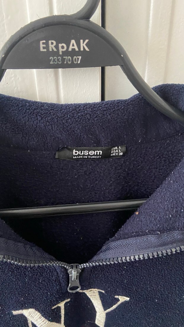 Yarım Fermuarlı Lacivert Kadın Sweatshirt - Görsel 3