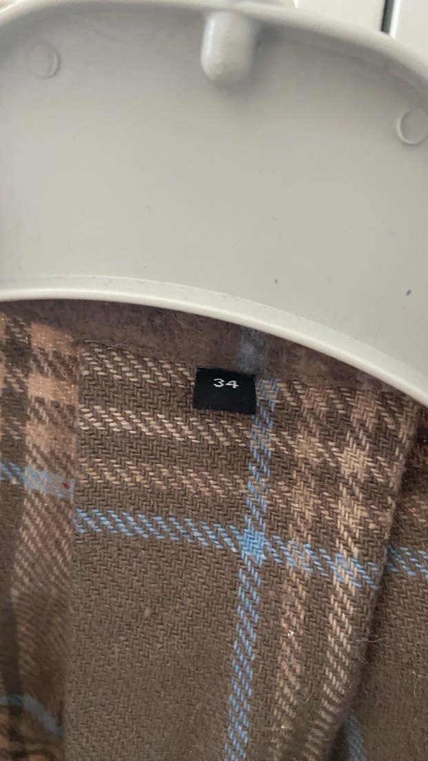 Uzun Kollu Kahverengi Ekose Kadın Gömlek - Görsel 2