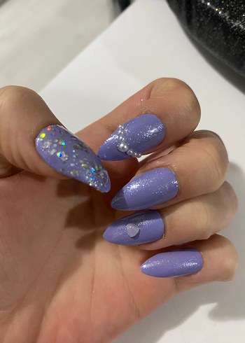 Pastel Mor takma Tırnak - Görsel 2