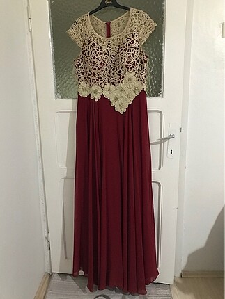 Bordo abiye elbise