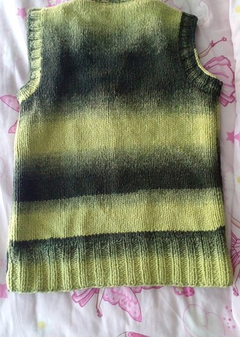 Kız Çocuk Örgü Bohem Kolsuz Triko Süveter - Görsel 3