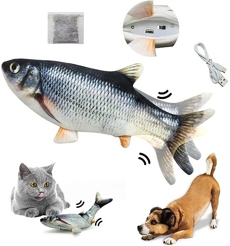 Hareketli Şarjlı Kedi Oyuncağı Balık