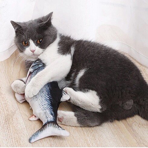 Hareketli Şarjlı Kedi Oyuncağı Balık