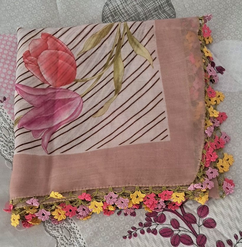 Dantel Detaylı Bohem Kadın Fular - Görsel 2