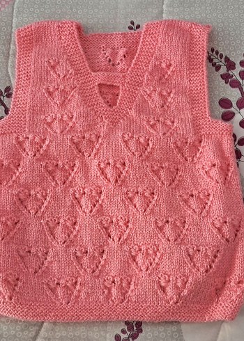 Kızlar için Pembe Bohem Örgü Süveter - Görsel 2