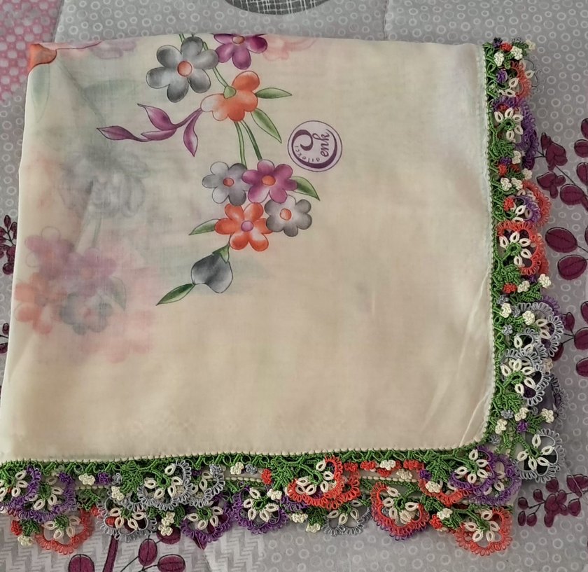 Dantel Detaylı Çok Renkli Bohem Kadın Fuları - Görsel 2