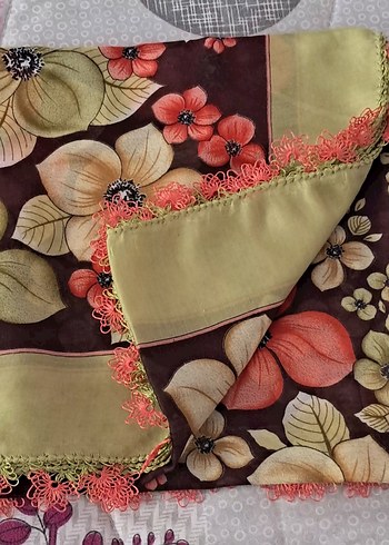 Renkli Nakışlı eşarp yazma - Görsel 2