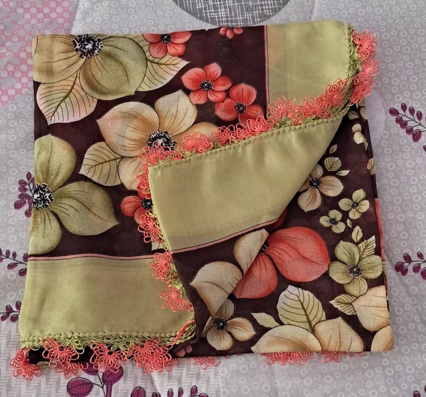 Renkli Nakışlı eşarp yazma - Görsel 2