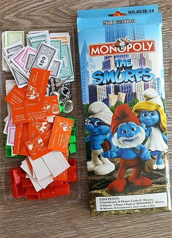  Beden Mini Monopoly Şirinler Arka Planlı