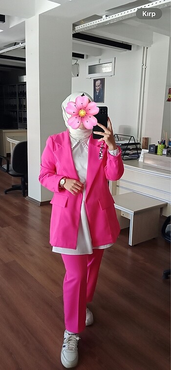 38 Beden pembe Renk Blaser takım