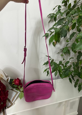 Pull and Bear Pullbear Pembe Deri Kadın Çapraz Çanta