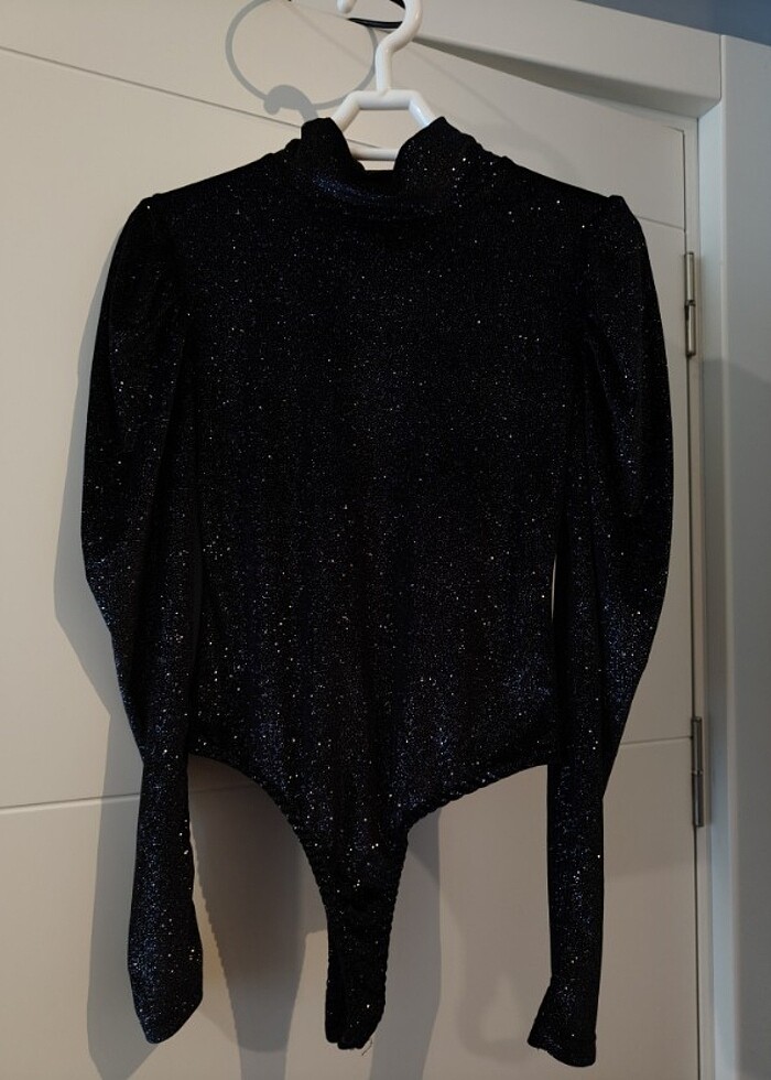 Siyah Simli Çıtçıtlı Bady - Görsel 2