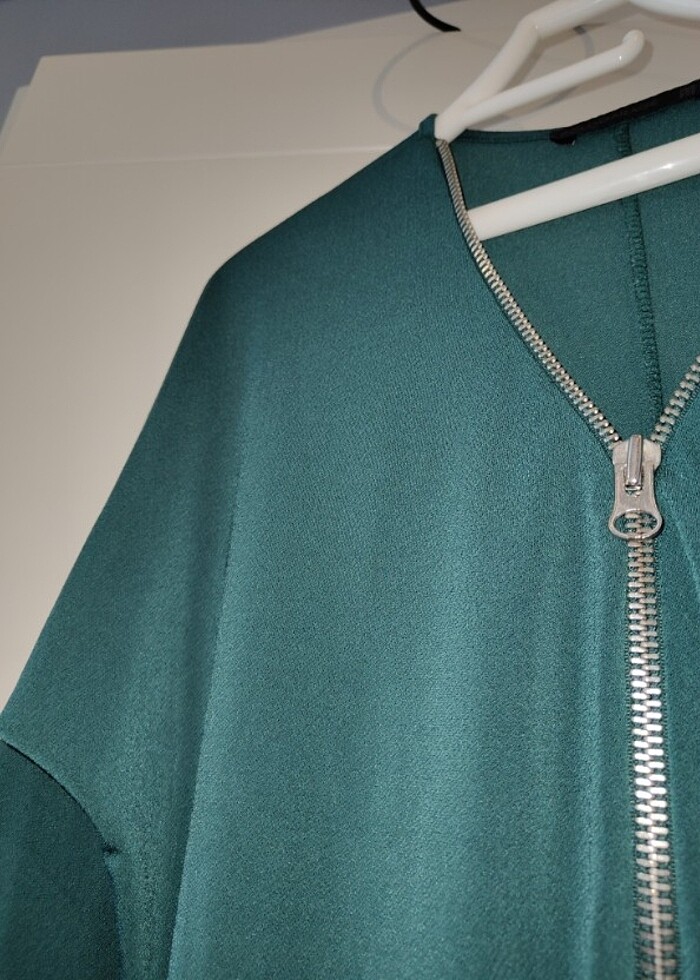 Fermuarlı Yeşil  Elbise - Görsel 4
