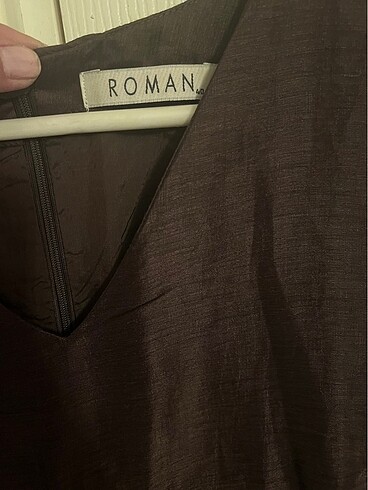 40 Beden kahverengi Renk Roman elbise