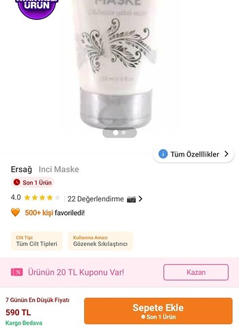 Ersağ İnci Maske 150 ml - Görsel 5