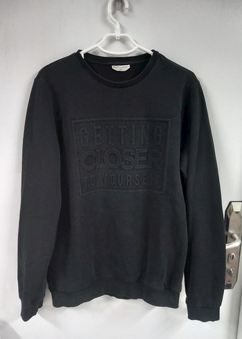 Kadın Siyah Baskılı Oversize Sweatshirt