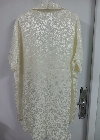 Kadın Beyaz Midi Vintage Sabahlık - Görsel 5