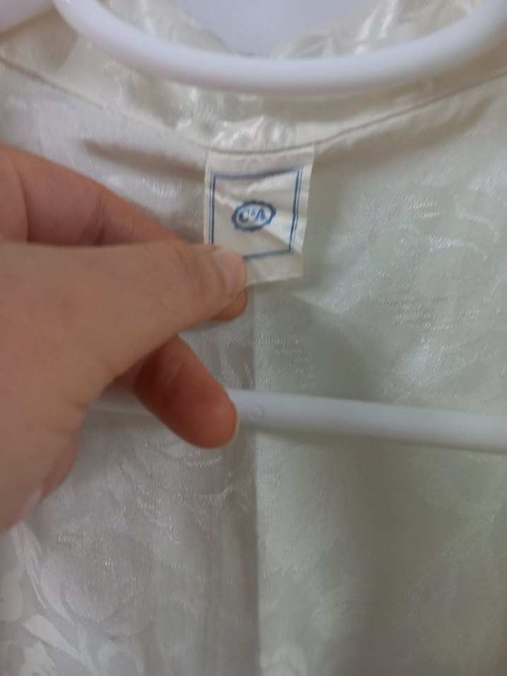 Kadın Beyaz Midi Vintage Sabahlık - Görsel 2