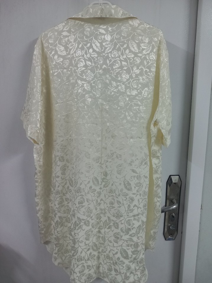 Kadın Beyaz Midi Vintage Sabahlık - Görsel 5