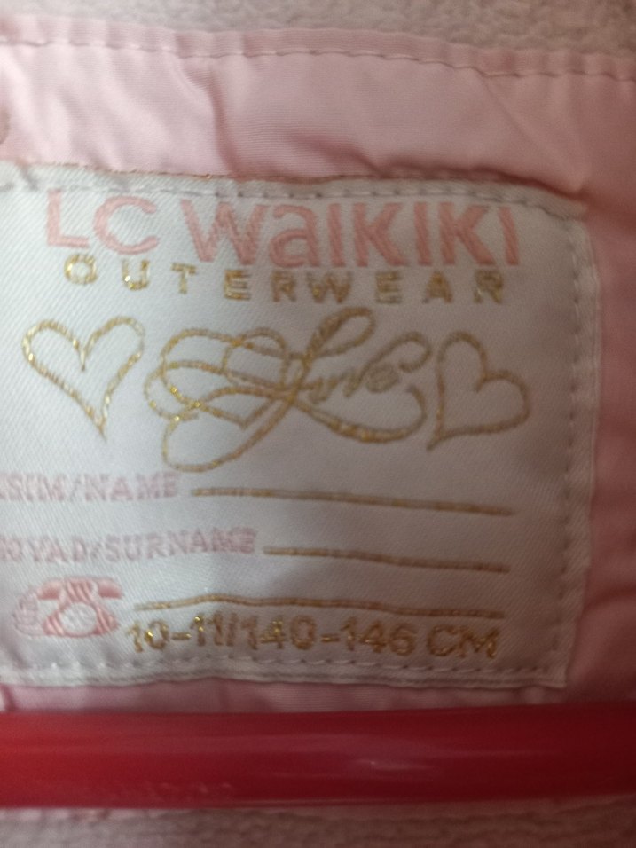 Kız Çocuk Pembe Kapşonlu Düğmeli Yelek - Görsel 2