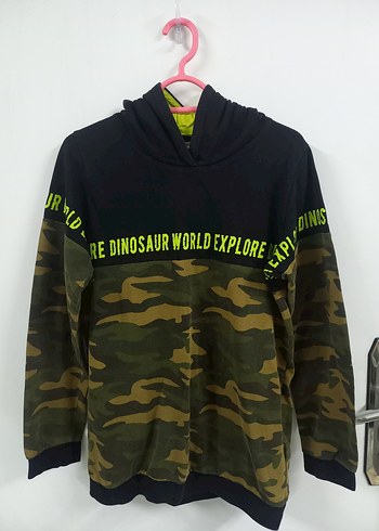 Erkek Kamuflaj Kapüşonlu Sweatshirt