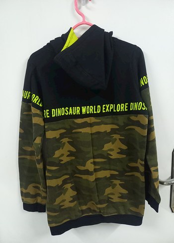 13-14 Yaş Beden Erkek Kamuflaj Kapüşonlu Sweatshirt