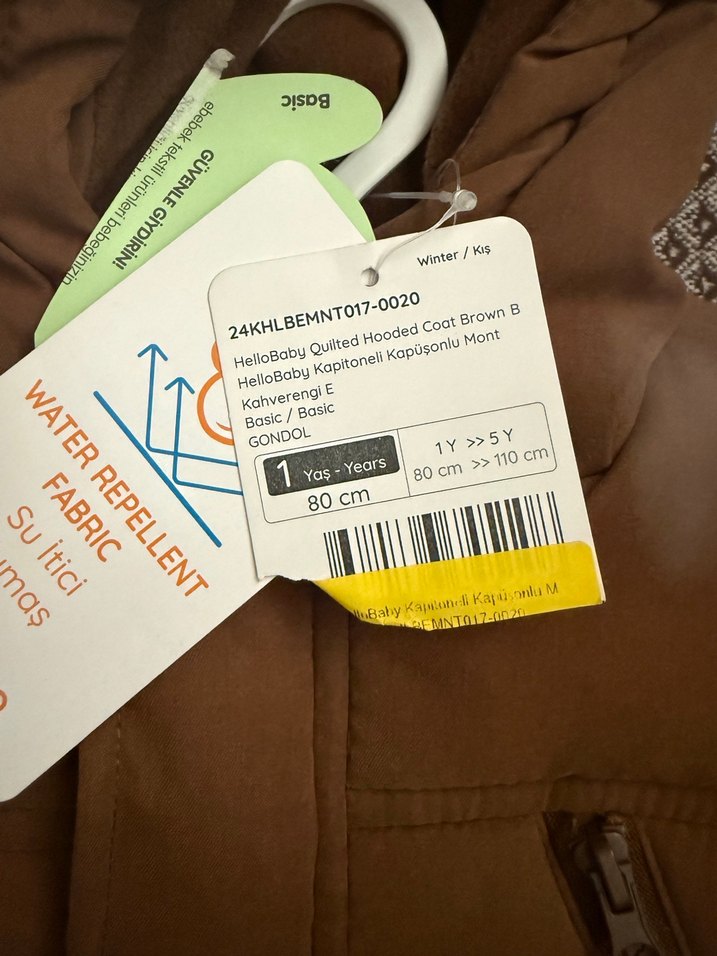 Kapüşonlu Kahverengi Erkek Çocuk Mont - Görsel 3