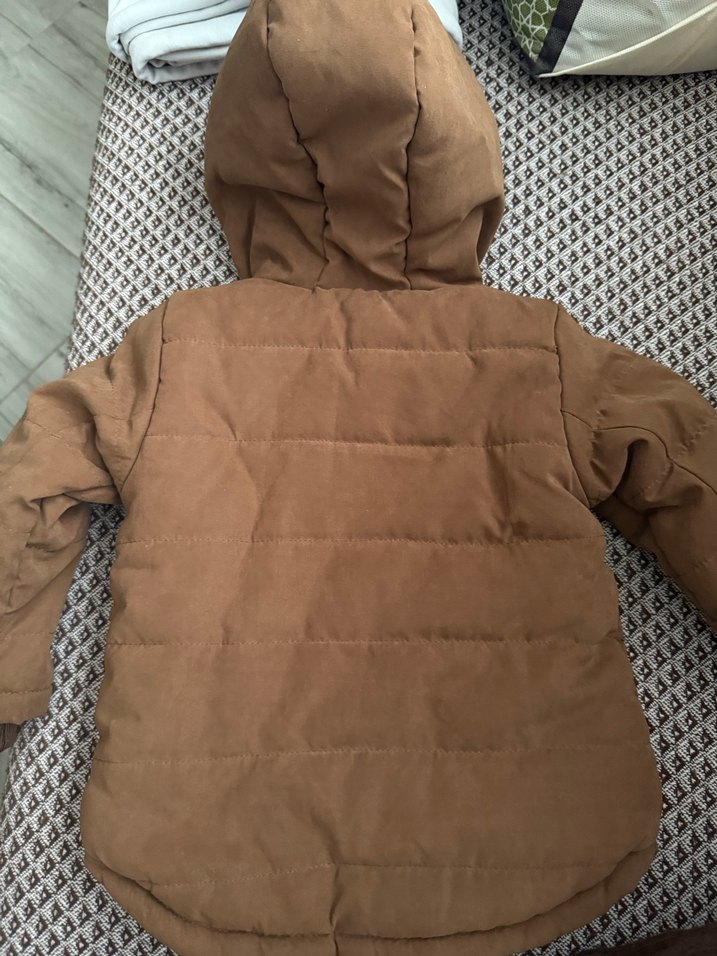 Kapüşonlu Kahverengi Erkek Çocuk Mont - Görsel 5