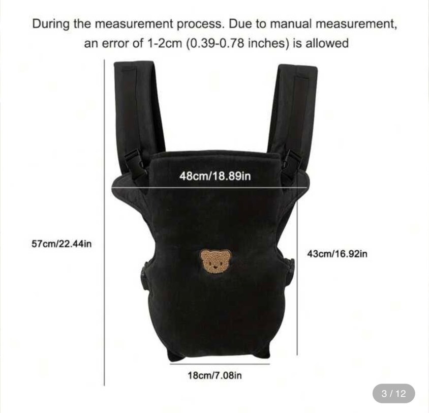 Siyah Bebek Taşıyıcı Kanguru - Görsel 4