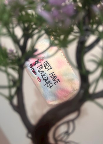 Beden çeşitli Renk Kadın Pastel Renkli Peluş Makyaj Çantası