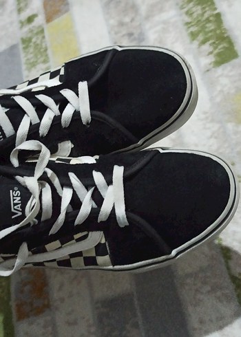 orijinalVans Beyaz Siyah Ekose Bağcıklı Sneakers