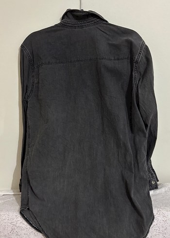 Kadın Gri Nakışlı Düğmeli Denim Ceket - Görsel 2