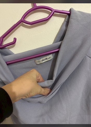 Lila Kadın Uzun Kollu Triko Bluz - Görsel 2