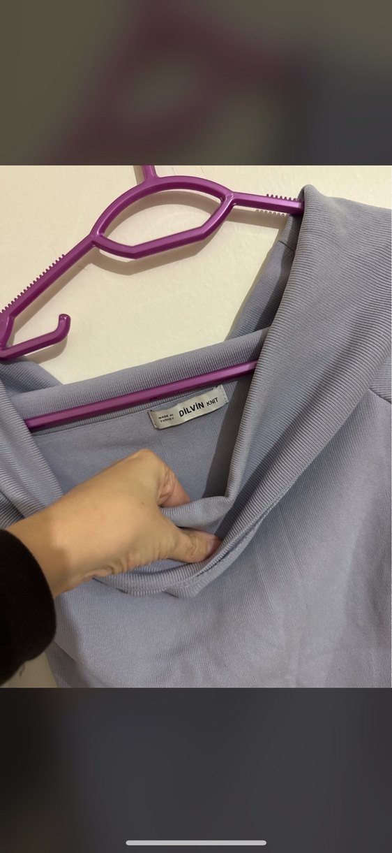 Lila Kadın Uzun Kollu Triko Bluz - Görsel 2