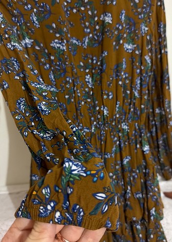 Uzun Kollu Bohem Desenli Uzun Elbise - Görsel 4