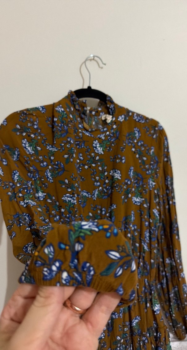 Uzun Kollu Bohem Desenli Uzun Elbise - Görsel 5