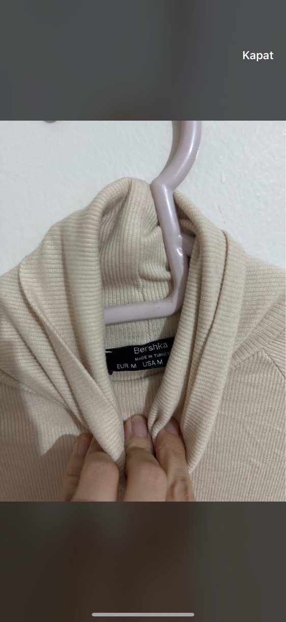 Bej Balıkçı Yaka Kadın Triko - Görsel 2
