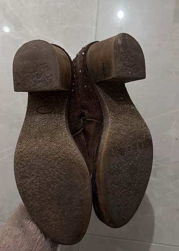 Kahverengi Süet Kadın Dolgu Topuk Bot - Görsel 4