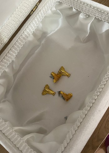 Düğmeli Beyaz süet takı sandıgı - Görsel 4