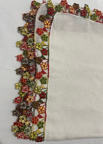 Dantel Kenarlı Çok Renkli Bohem Kadın tülbent - Görsel 2