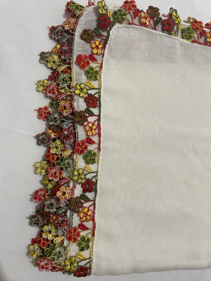 Dantel Kenarlı Çok Renkli Bohem Kadın tülbent - Görsel 2