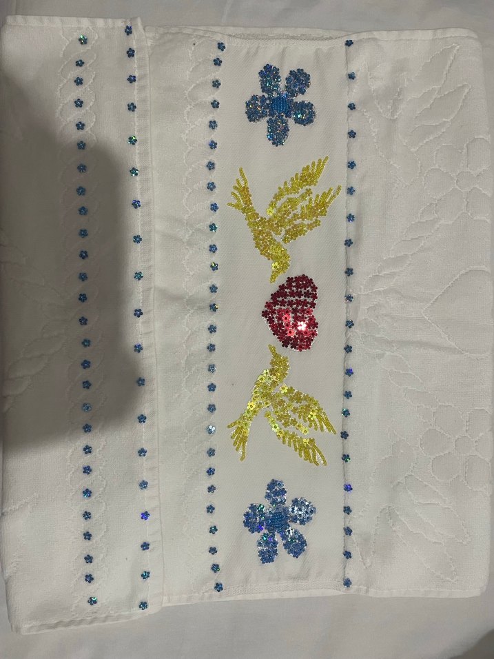 Nakışlı Çok Renkli Havlu - Görsel 2