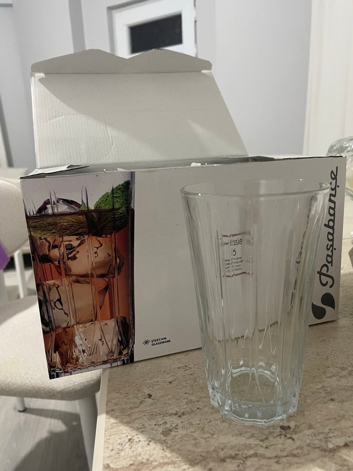 Bej Kutusunda 6 Gri Cam Bardak - Görsel 2